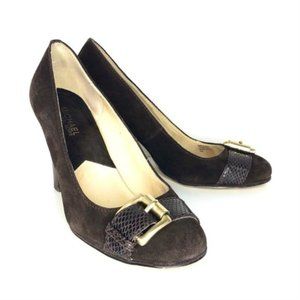 Michael Kors Brown Suede Heeled Pumps